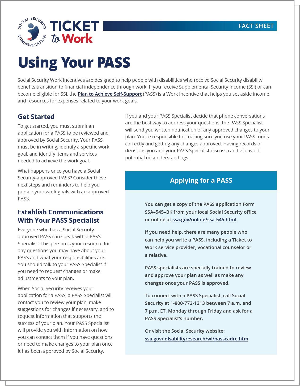 Fact Sheet cover page